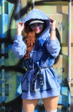 PHOEBE PRICE Poses with a Graffiti Background in Los Angeles 11/09/2021