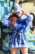 PHOEBE PRICE Poses with a Graffiti Background in Los Angeles 11/09/2021
