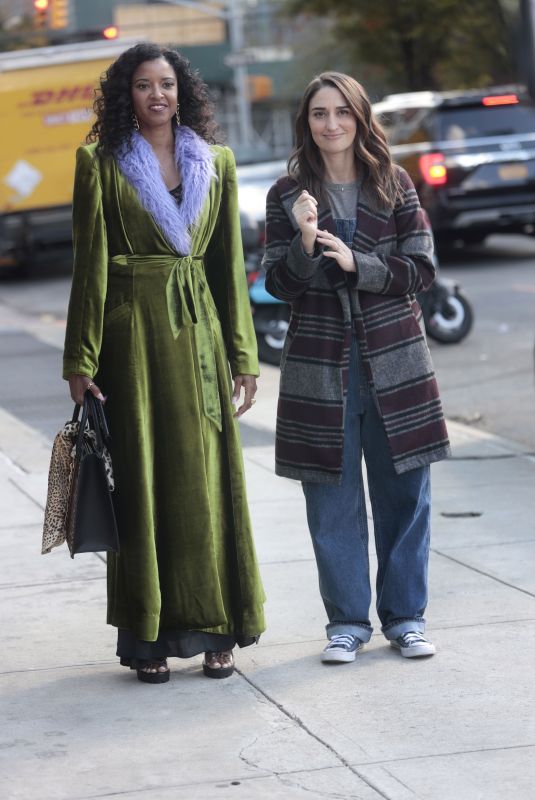RENEE ELISE GOLDSBERRY and SARA BAREILLES on the Set of Girls 5 Eva in New York 11/03/2021