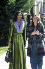 RENEE ELISE GOLDSBERRY and SARA BAREILLES on the Set of Girls 5 Eva in New York 11/03/2021