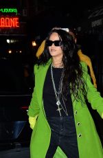 RIHANNA Out for Dinner at Carbone in New York 11/02/2021