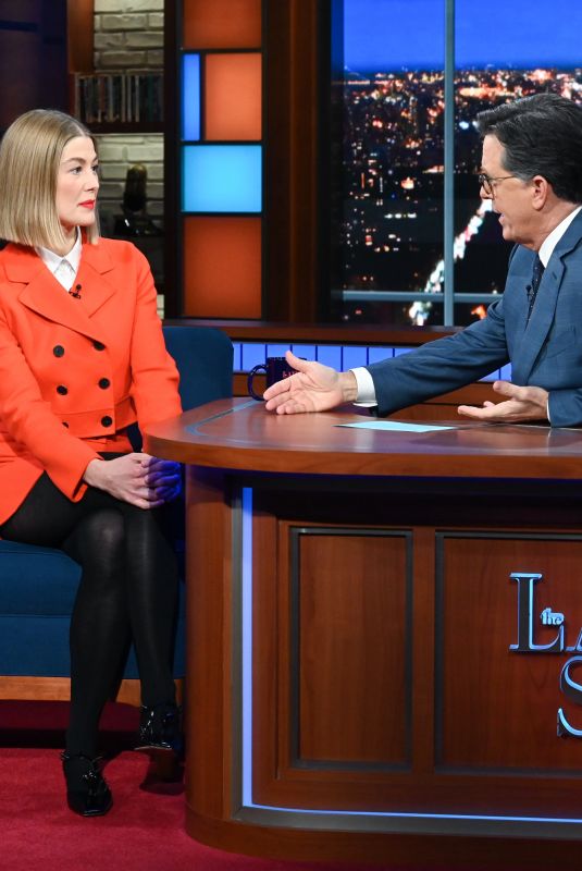 ROSAMUND PIKE at Late Show with Stephen Colbert in New York 11/24/2021