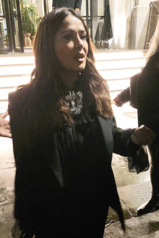 SALMA HAYEK Leaves Her Hotel in London 11/10/2021