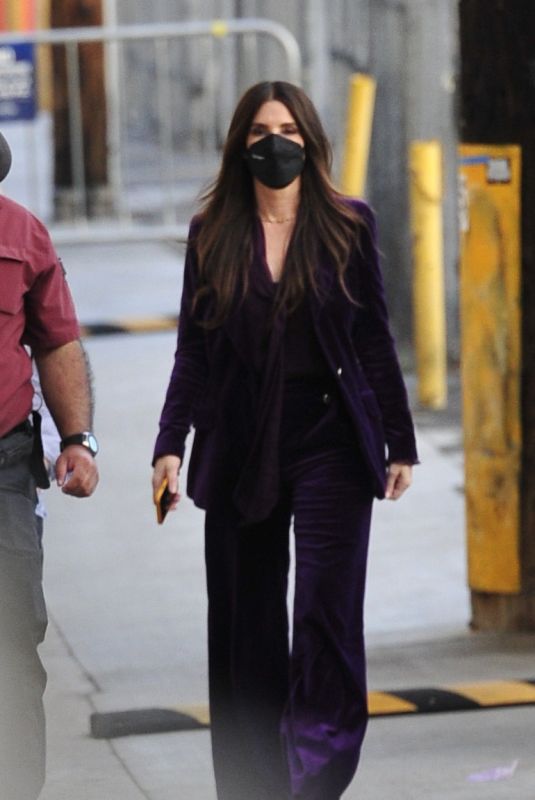 SANDRA BULLOCK Arrives at Jimmy Kimmel Live in Los Angeles 11/22/2021