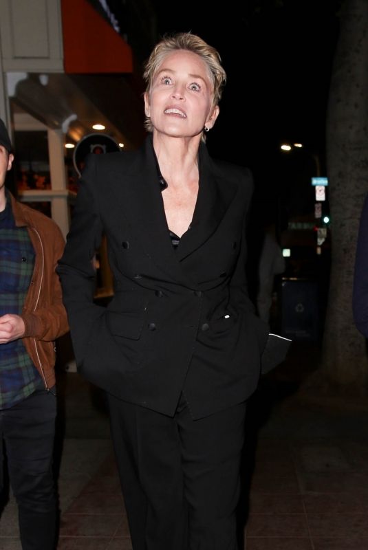 SHARON STONE Leaves Licorice Pizza Premiere After-party in Los Angeles 11/20/2021