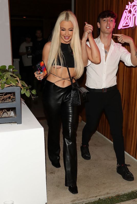 TANA MONGEAU and Bryce Hall Night Out in Los Angeles 11/11/2021