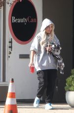 TORI SPELLING Leaves a Hair Salon in Los Angeles 11/08/2021
