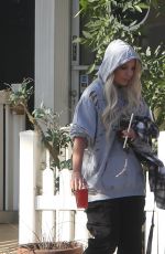 TORI SPELLING Leaves a Hair Salon in Los Angeles 11/08/2021