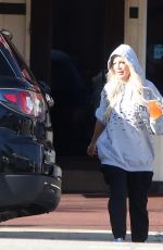 TORI SPELLING Leaves a Hair Salon in Los Angeles 11/08/2021