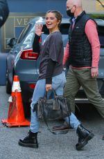 ADDISON RAE in Ripped Denim Out in New York 12/03/2021