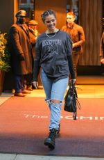 ADDISON RAE in Ripped Denim Out in New York 12/03/2021