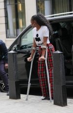 AJ ODUDU Leaves Morning Live TV on Crutches in London 12/20/2021