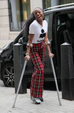 AJ ODUDU Leaves Morning Live TV on Crutches in London 12/20/2021