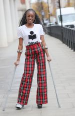 AJ ODUDU Leaves Morning Live TV on Crutches in London 12/20/2021