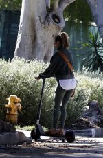 ALESSANDRA AMBROSIO Out Riding a Scooter in Santa Monica 12/19/2021