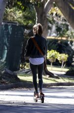 ALESSANDRA AMBROSIO Out Riding a Scooter in Santa Monica 12/19/2021