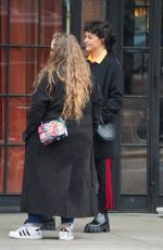 ALIA SHAWKAT Having a Smoke Outside Her Hotel in New York 12/02/2021