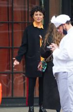 ALIA SHAWKAT Having a Smoke Outside Her Hotel in New York 12/02/2021