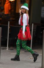 AMANDA HOLDEN in Elf Costume at Global Radio Studios in London 12/16/2021
