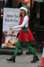 AMANDA HOLDEN in Elf Costume at Global Radio Studios in London 12/16/2021