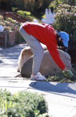 AUBREY PLAZA Out with Her Dogs in Los Feliz 12/19/2021