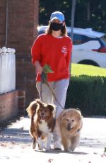 AUBREY PLAZA Out with Her Dogs in Los Feliz 12/19/2021