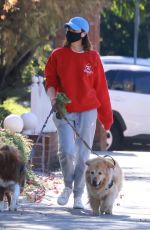 AUBREY PLAZA Out with Her Dogs in Los Feliz 12/19/2021