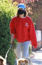 AUBREY PLAZA Out with Her Dogs in Los Feliz 12/19/2021