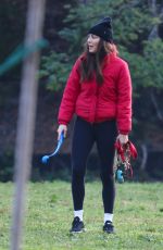 BECCA KUFRIN Out with Her Dogs at a Dog Park in Los Angeles 12/13/2021