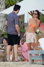 BELLA BANOS and Scott Disicks at a Beach in St Barts 12/20/2021