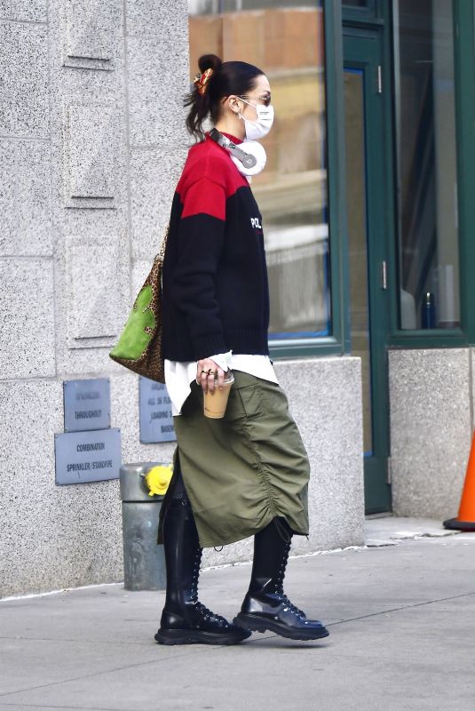 BELLA HADID Out and About in New York 12/23/2021