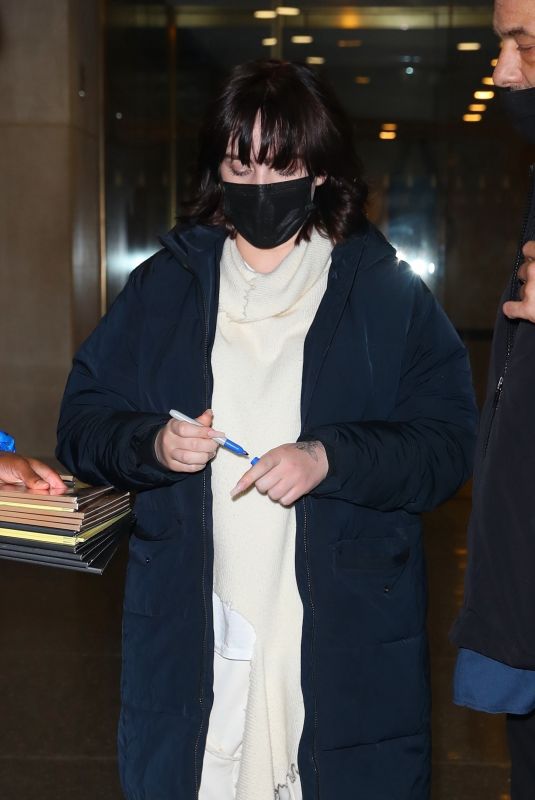 BILLIE EILISH Leaves NBC Studios in New York 12/07/2021