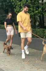 BROOKE BLURTON and Darvid Garayeli Out with Their Dogs in Melbourne 12/17/2021
