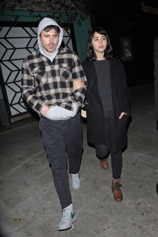 CAYLEE COWAN and Casey Affleck Leaves Peppermint Club in West Hollywood 12/28/2021
