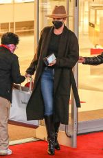CHARLIZE THERON Shopping at Neiman Marcus in Beverly Hills 12/15/2021