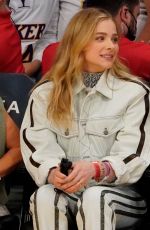 CHLOE MORETZ and a Friend at Orlando Magic vs LA Lakers Game at Staples Center in Los Angeles 12/12/2021