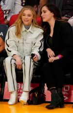CHLOE MORETZ and a Friend at Orlando Magic vs LA Lakers Game at Staples Center in Los Angeles 12/12/2021