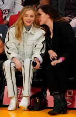 CHLOE MORETZ and a Friend at Orlando Magic vs LA Lakers Game at Staples Center in Los Angeles 12/12/2021