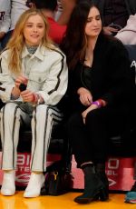 CHLOE MORETZ and a Friend at Orlando Magic vs LA Lakers Game at Staples Center in Los Angeles 12/12/2021