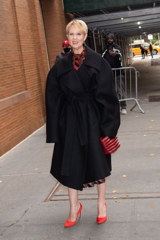 CYNTHIA NIXON Arrives at The View Show in New York 12/10/2021