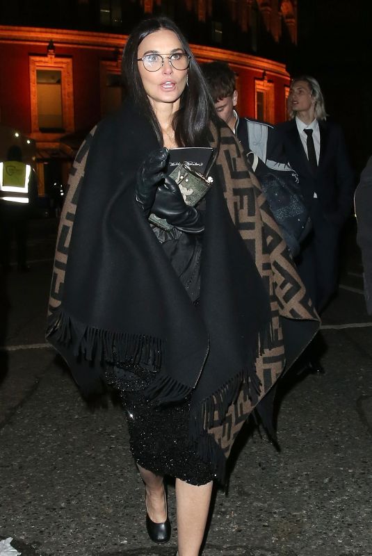 DEMI MOORE Arrives at Fashion Awards 2021 Afterparty at Chiltern Firehouse in London 11/29/2021