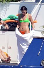 DUA LIPA in Bikini at a Boat in St. Barts 12/31/2021
