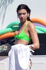 DUA LIPA in Bikini at a Boat in St. Barts 12/31/2021