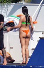 DUA LIPA in Bikini at a Boat in St. Barts 12/31/2021