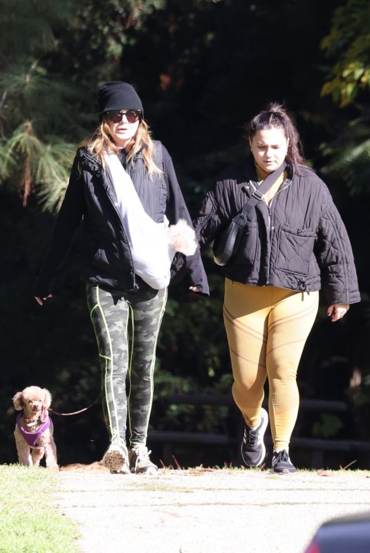 ELLEN POMPEO Out Hiking with her Dog and a Friend in Los Feliz 12/15/2021