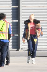 GWEN STEFANI Boards a Private Jet in Los Angeles 12/26/2021
