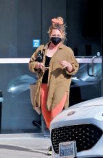 HILARY DUFF Leaves a Salon in Los Angeles 12/08/2021