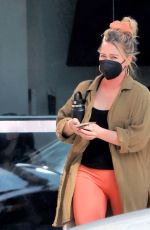 HILARY DUFF Leaves a Salon in Los Angeles 12/08/2021