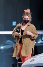 HILARY DUFF Leaves a Salon in Los Angeles 12/08/2021