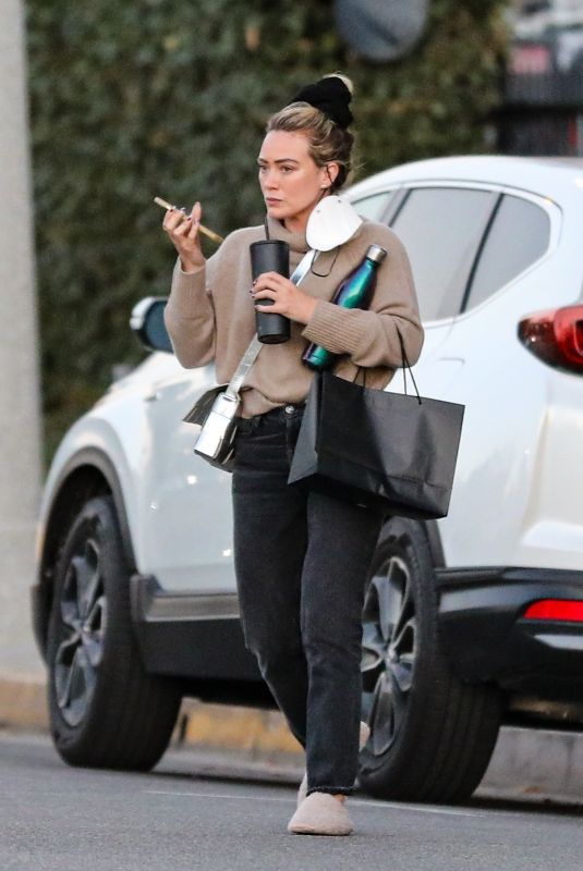 HILARY DUFF Out and About in Beverly Hills 12/10/2021